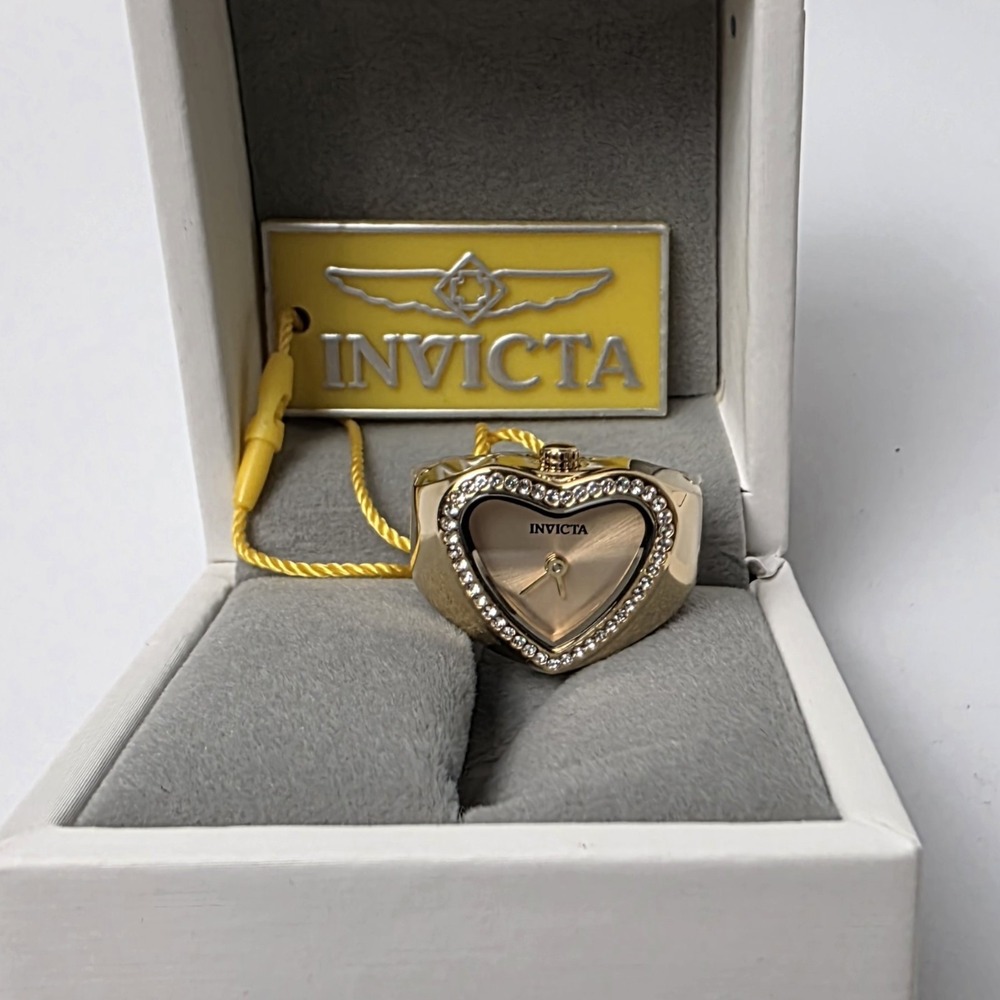 NEW Invicta Mini Angel Women's Ring Watch - 18.5mm, Gold‎ (49574) #0568
